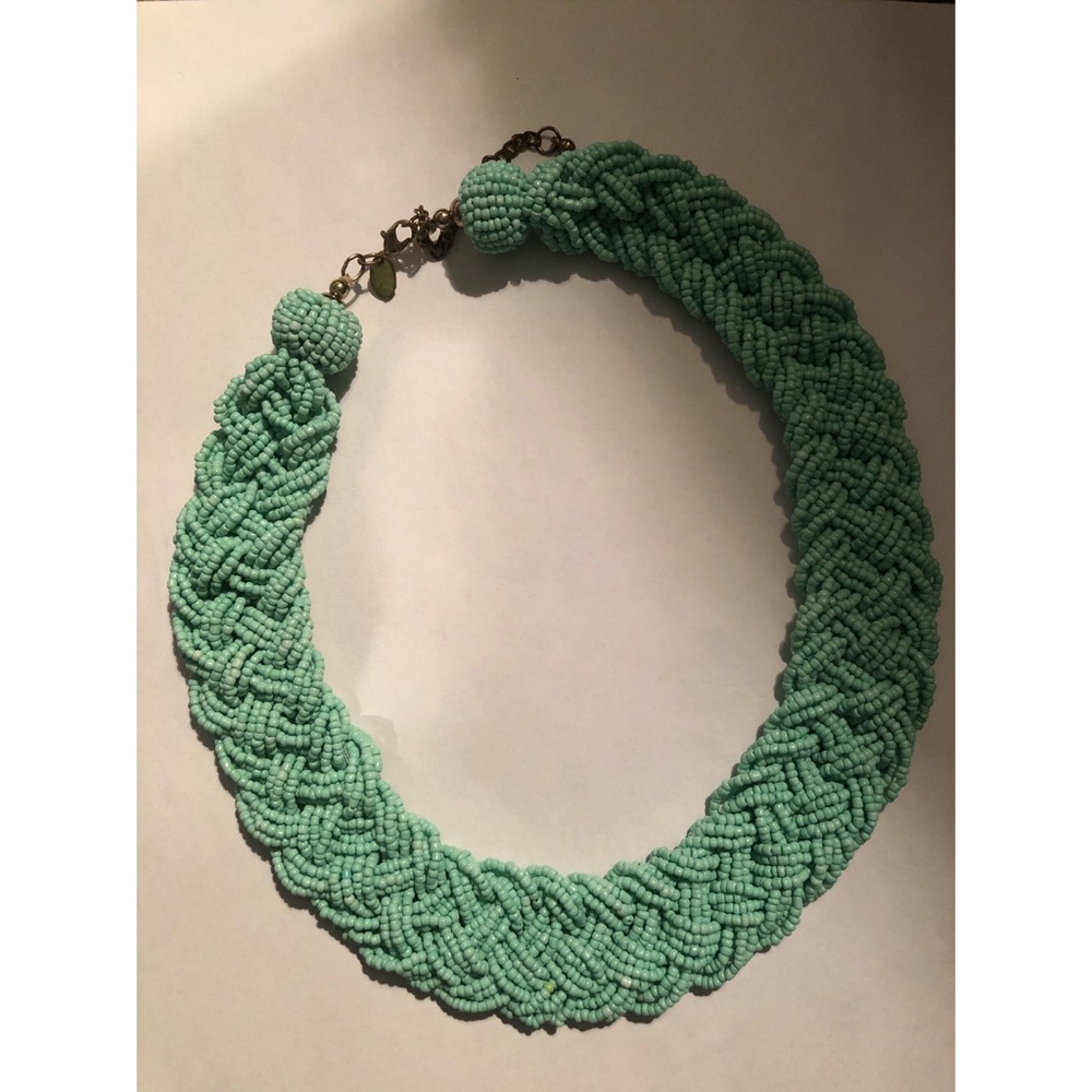 Teal beaded necklace